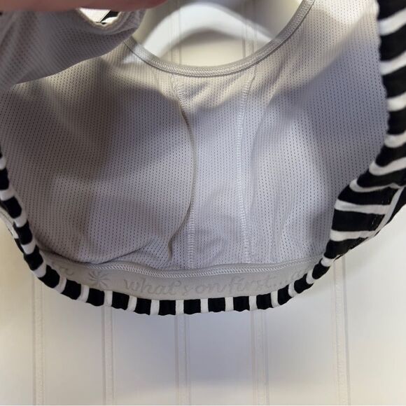 Athleta black and white stark stripe double dare bra small - Picture 8 of 12
